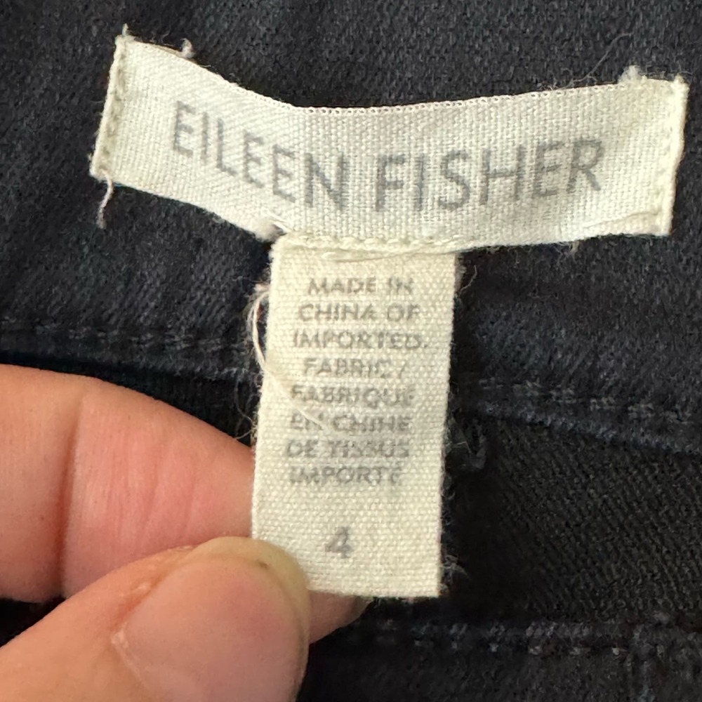 Eileen Fisher Black Skinny Jeans Size 4 - Picture 5 of 6